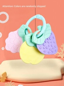 1 pezzo Dentaruolo per neonati, previene il morso delle mani, massaggia le gengive, esercita la presa, calma le emozioni, giocattoli da masticare morbidi, educativi, in varie forme di frutta (fragola, uva, mela ecc.), materiale PP+TPE, lavabile in lavastoviglie