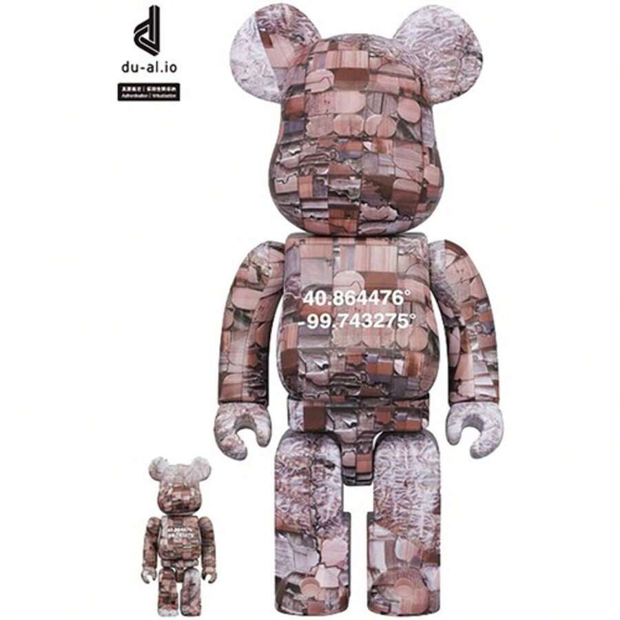 Medicom - Paquete de 2 figuras Bearbrick de Benjamin Grant Overview Nebraska al 100% y 400% [COLECCIONABLES]