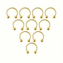 SENLANSP 10 件不锈钢马蹄鼻环、唇环、耳环、男女通用身体首饰套装 - 鼻環耳環套裝 - 查看 20