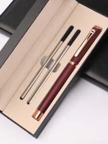 [Customized] High Quality Business Office Ball Pen Set In Gift Box, Includes 2 Refills, Daily Writing, Signing, Gifting For Father's Day, Thanksgiving, Christmas, Birthday, Friends, Relatives, Leaders, Colleagues Back To School