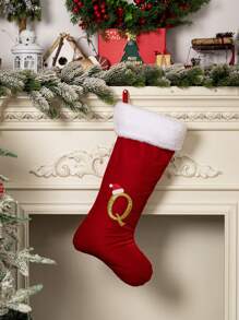 1 Pc Christmas Gold Velvet Cloth Letter Christmas Stockings Decoration, Red High-End Gold Velvet Letter Stockings Diy Name Christmas Stockings, Mother Gift Stockings, Creative Christmas Tree Ornaments, Holiday Party Atmosphere Decoration Props, Candy Gift Bags, Christmas Decorations, Home Decoration Room Decor Winter Christmas Decorations Home Christmas Gifts Christmas Decor