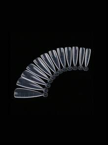 120 件长杏仁聚合物指甲凝胶模具指甲延长双重形状透明指甲尖延长全覆盖模具快速打造美甲工具带刻度美甲用品适用于家庭沙龙 - 無色 - 查看 3