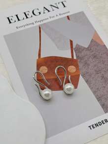 Brinco feminino design de linha com pérola vintage luxo elegante da moda