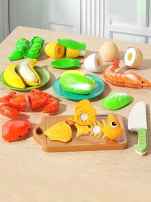 1 Bộ đồ chơi cắt nhà bếp giả vờ cho trẻ em, Trò chơi ghép trái cây/thực phẩm, Phát triển khả năng thực hành, Bộ đồ chơi dã ngoại, Nhận biết màu sắc, Chất lượng cao - Nhiều màu - Xem 14