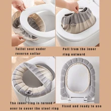 1pc Plush Toilet Seat Cover, Warm Soft Washable Toilet Mat For All Seasons, Thick Padded Toilet Seat Cover For Bathroom Use Home Bathroom Decor Bath Rug Floor Carpet Outdoor Rug Door Mat Fall Decor Bathroom Accessories Back To School