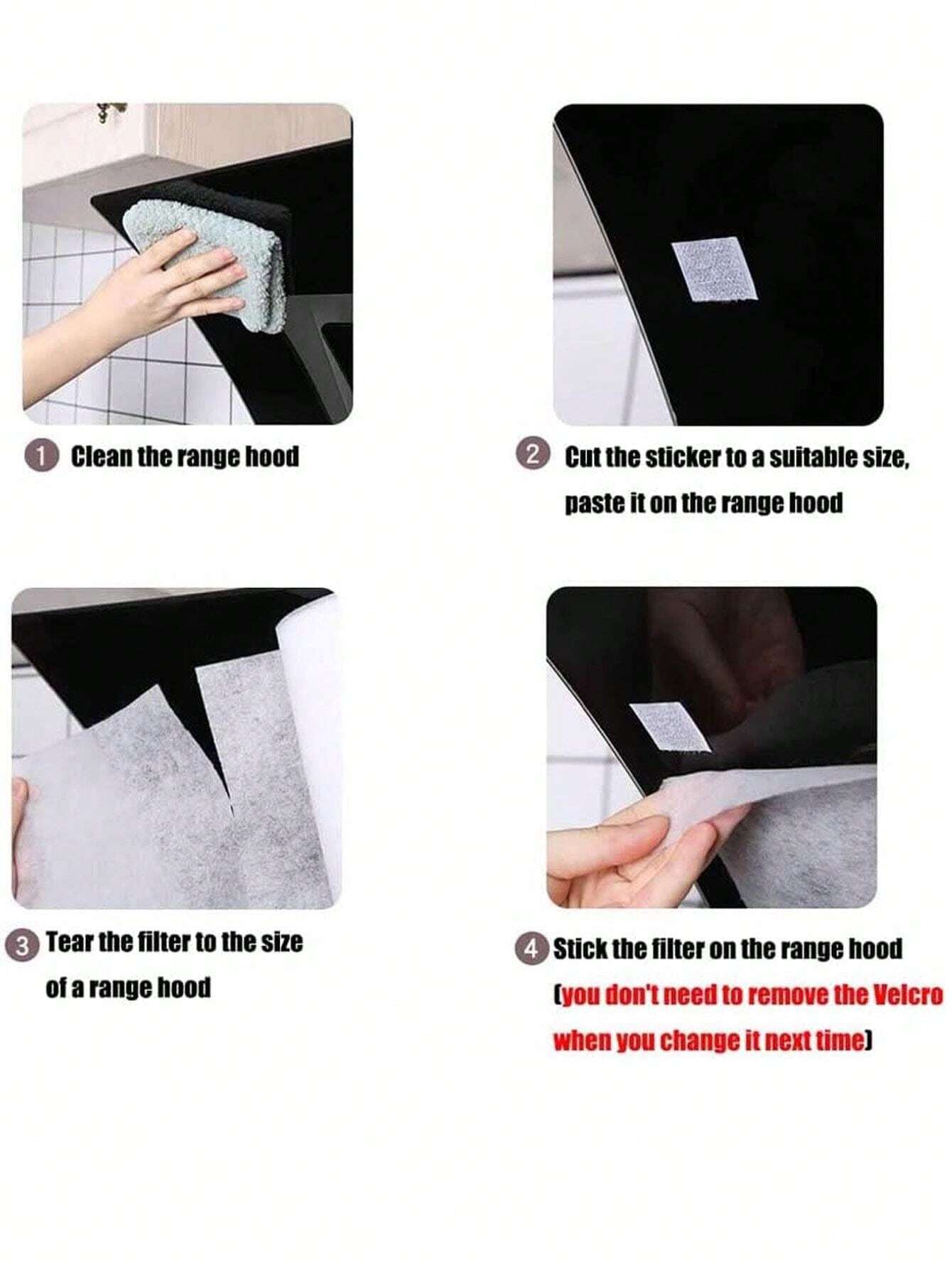 Universal Cooking Oil Smoke Exhaust Fan Filter Paper Stickers, Heat