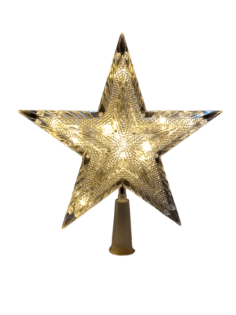 Estrella O Punta De Árbol Navideño 15cm Altura 8 Luces Led bicolor, decoración, navidad  JL 3301