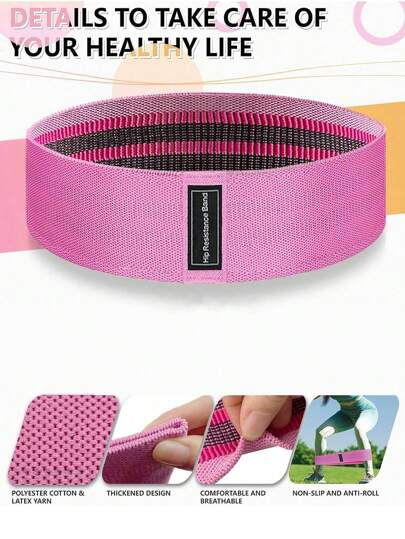 3pcs Resistance Bands - Unisex Fitness Waistbands - Thick Elastic Fabric Fitness Waistbands For Leg, Hip And Glute Muscle Workouts - Stretching Fitness Hip Rings, Suitable For Gym And Home Fitness, Squats And Yoga Exercises