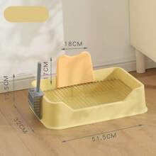 Dog Litter Box With Splash Guard, Stainless Steel Grid Frame, Potty Training Litter Box For Small And Medium Dogs - Yellow - View 6