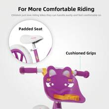 JOY STAR JOYSTAR Roadster 12"14" Kids Balance Bike For 2-6 Years Old Boys & Girls, Lightweight Toddler Balance Bike With Footrest, Handlebar Basket Or Doll Seat, Black/Pink/Purple/Blue/Red - Purple - View 4