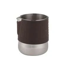 1 件黑棕色硅胶不锈钢牛奶起泡壶咖啡厅咖啡杯起泡器拿铁壶泡沫杯咖啡壶，是滴滤咖啡机咖啡制作套装返校的绝佳礼物 - 棕色 - 查看 10