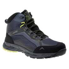 Elbrus Mens Embawa Waterproof Mid Cut Hiking Shoes (Dark Grey/Black/Lime) - Dark Grey - View 1