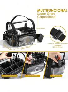 Bolso Cosmetiquero Bolso de Maquillaje PVC Transparente Impermeable de Gran Capacidad