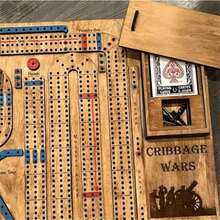 Cribbage Wars Game Board Game, War Game, Wooden Cribbage Board Game Set With Built-In Cribbage Pegs Storage Box (1 Piece) - 1個 - 查看 5