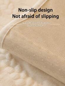 1pc Thick Plush Fluffy Solid Color Sofa Cushion, Minimalist Modern Style, Pet Friendly, Anti-Dirty, Anti-Slip Sofa Slipcover, Autumn/Winter, Suitable For L-Shaped Combination Sofa And 1/2/3/4 Seat Sofa (One Piece) - Beige - View 8