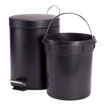 TIENDA EURASIA 附踏板浴室垃圾桶，可拆卸桶，不鏽鋼，3L，ø17x25 公分（黑色） - 彩色 - 查看 2