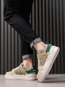 Giày thể thao đế dày chống trượt thoải mái họa tiết Graffiti thời trang, giày đi bộ nhẹ đa năng, giày thường ngày cho nam - Màu be - Xem 7