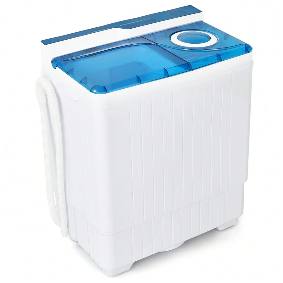 Homasis Portable Semi-Automatic Washing Machine 26 Lbs Twin Tub Laundry Washer Blue - US B Type Plug(110-127V) - View 1