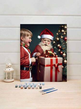 1 Set Christmas Series DIY Digital Oil Painting Kit, Carefully Crafted Oil Painting, Use Colors To Express Your Personalized And Creativity, No Drawing Experience Required To Create Beautiful Artwork, Choose One To Decorate Your Space, Relieve Stress And Enjoy The Power Of Art, 40*50CM