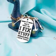 1 件装多功能工具钥匙链、创意不锈钢扳手、汽车钥匙锤、螺丝刀父亲节礼物 - 銀色 - 查看 4