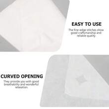 100pcs Disposable Non-Woven Fabric Headrest Paper, White With Holes Towel Face Mask Pillow Pad, Square, Suitable For Beauty Salon Massage Bed Or Foot Bath Mat - White - View 3