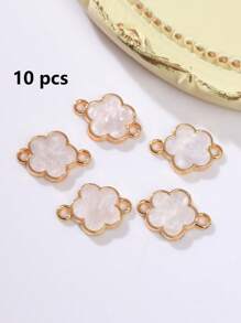 5/10/20/30/50/100/200/300/400/500 piezas Colgante con flor de cuatro hojas elegante de varios colores con dos agujeros, apto para hacer collares, pulseras, pendientes, llaveros, charms de teléfono, joyería de regalo para parejas