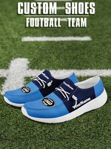 Men's Custom Logo Custom Name Loafers, Tennessee Football Designed Lightweight Comfortable London Sole Canvas Shoes For Spring, Summer, Autumn And Winter, Slouchy Loafers, Personalized Fun Unique Gift For Mom/Dad/Her/Him/Girlfriend/Boyfriend/Wife/Husband/Friend