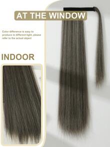 26 Inch Synthetic Straight Long Ponytail Hair Extensions, Clip-On Style, Heat Resistant, For Women - Two-Tone - View 7