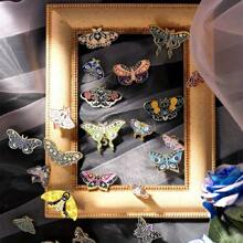 Set de 10 piezas/20 piezas de alfileres de solapa de esmalte con mariposas aleatorias - Alfileres de esmalte lindos para mochilas, alfileres de mariposa, alfileres de solapa para joyería de estilo steampunk para mujeres (colores/letras aleatorios)