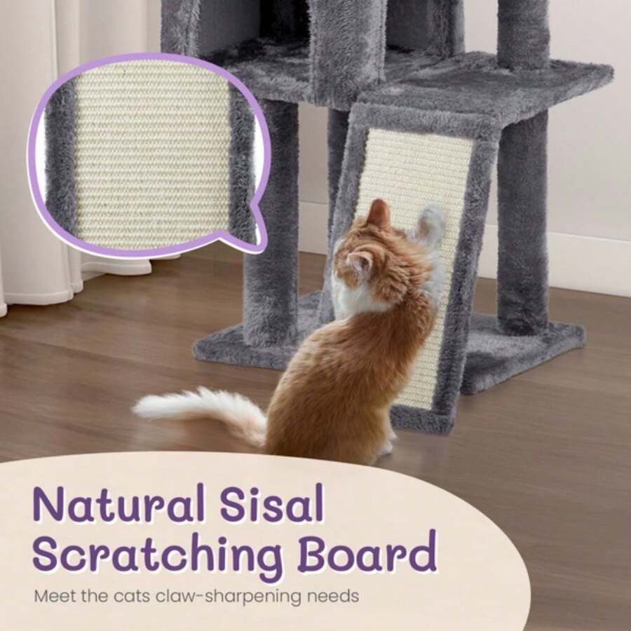 49 Inch Cat Tree Cat Tower For Indoor Cats, Cat House With Padded