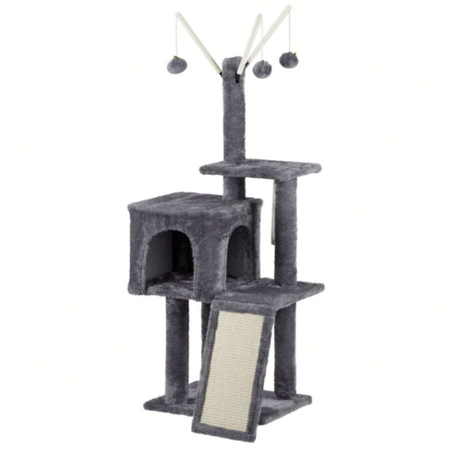 49 Inch Cat Tree Cat Tower For Indoor Cats, Cat House With Padded