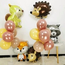 7PCS/SET Woodland Animal Balloons Forest Animals Foil Mylar Balloon For Woodland Themed Baby Shower,Jumbo Bunny Fox Squirrel Hedgehog Raccoon Balloons Woodland Balloons For Birthday Party Decorations Baby Shower Family Decorations Gifts - Multicolor - View 8