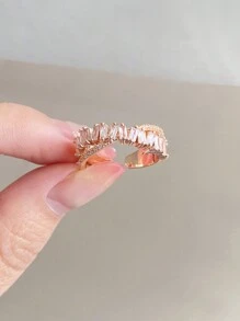 rakol 1pc Open Cubic Zirconia Decorative Ring - Rose Gold - View 4