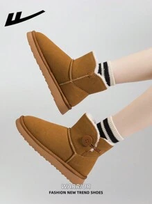 WARRIOR WARRIOR Women 1 Pair Snow Boots Slip-On Design Plush Lining Thick Sole Winter Boots, Outdoor Wear Warm Boots