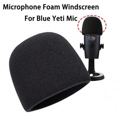 Microphone Sponge Foam Cover Filter Windscreen Sponge Cover Replacement For Blue Yeti Condenser Microphone Studio Mic Noise Reuction Wind Sheild Windscreen