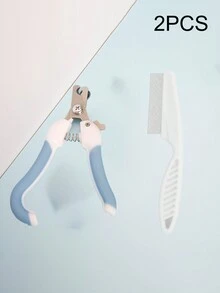 宠物指甲钳+梳子套装，狗/猫指甲钳狗不锈钢指甲钳清洁美容工具套装，宠物小礼物 - 彩色 - 查看 9
