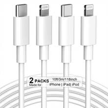 1/2 件 [6.6 英尺/2 米，10 英尺/3 米] 汽车 Carplay 快速充电器电缆兼容 iPhone USB A 至闪电电缆兼容 iPhone 14/13/12/11 Pro Max/Xs Max/Xr/Xs/X/8/7 等 - 白色 - 查看 9