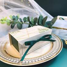 10pcs Green/Red/Blue Gift Box Birthday Party Wedding Shower Christmas Package Chocolate Cookies Cake Decoration With Ribbon