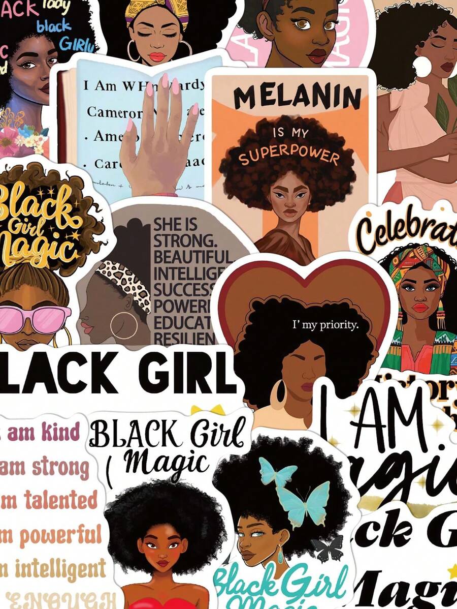 50pcs Magic Affirmation Cartoon Stickers Laptop Luggage Diy Cell Phone Scrapbooking Decorative Gift Stickers - Multicolor - View 1