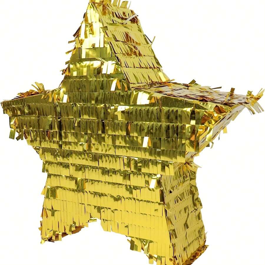 1 件迷你尺寸圣诞箔纸装饰，金色/银色/玫瑰红（亮红色），星星图案，可用于性别揭晓派对、圣诞礼物、圣诞餐桌装饰、斋月、迎婴派对、婚礼等场合。 - 金色 - 查看 1