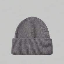 1pc Fashionable Classic Acrylic Knit Beanie Hat, Warm And Solid Color Versatile Ski Cap - Solid Color Knitted Beanie - View 13