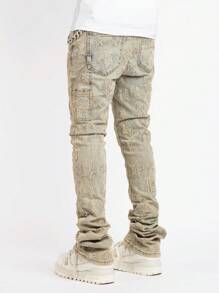 Jeans rectos informales con bolsillos para hombre