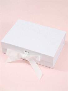1pc Foldable Magnetic Closure Gift Box,Solid Color Foldable Gift Box,Wedding Party Ribbon Gift Box, White, Pink, Black Packaging Box, Wedding Souvenir Gift Box, Flip Ribbon Gift Box, Halloween, Thanksgiving, Christmas Gift Box, Suitable For Birthday Parties, Holiday Party Gift Box, Wedding Gift Storage Box ,Christmas