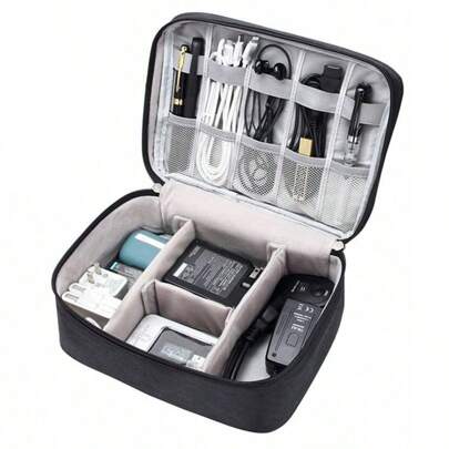 1pc Waterproof Digital Storage Bag Home Furnishing Cable Charger Electronics Product Organization Travel Portable Pouch For Travel Storage Bag,Makeup Bag,Cosmetic Bag,Vacation Organizer,Large Capacity Makeup Organizer Makeup Case, For Lipstick, Brush, Skincare, Mobile Phone, Coin, Small Items, For Home,Gift,Vacation And Festival Halloween Christmas Multifunctional Use,Boho Vibes