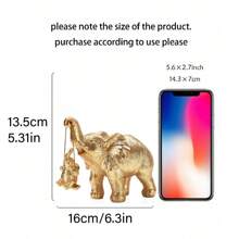 1 pieza Estatua de elefante, decoración de elefante dorado y plateado que trae buena suerte, salud y fuerza. Regalo de elefante para mujeres, regalo para madres. Adorno adecuado para decoración del hogar, decoración del dormitorio, oficina y estudiantes, mejor regalo de Navidad, invierno - Multicolor - Ver 11