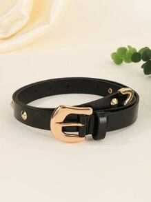 1 Pc Women's Luxury Casual Multi-Color Rivet Crocodile Grain Leather Belt, Versatile Daily Accessory