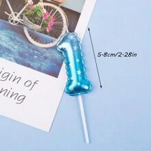 Blue Balloon Shaped Digital Birthday Candle Plugin Baking Cake Candle Decoration Decoration