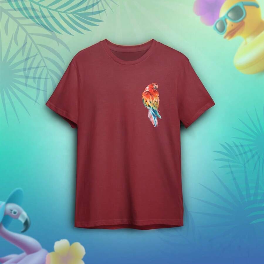 Unisex T-Shirt With Macaw Print - Màu Tím - Xem 1