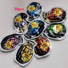 逼真的假爆炸手榴弹玩具，充气自动爆炸道具，堵嘴和缓解压力的爆竹蛋，适合男孩 - 彩色 - 查看 4