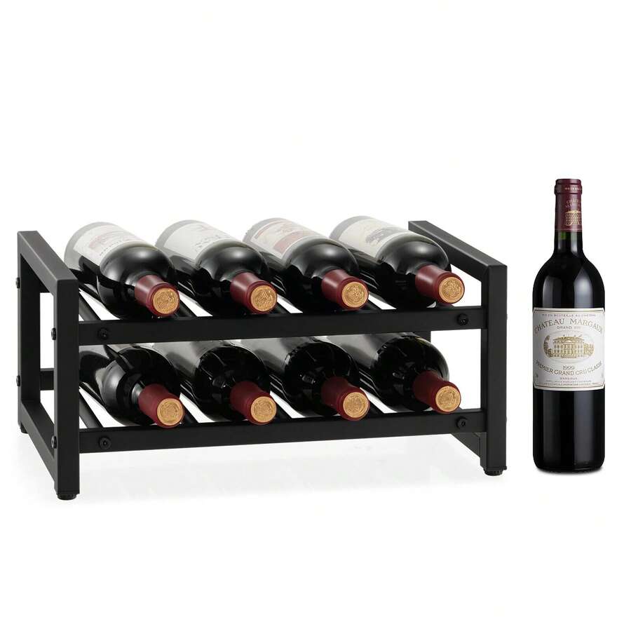 Homasis 8 Bottle Wine Rack 2 Tier Wine Display Storage Holder